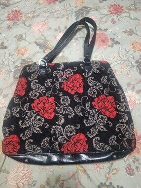Vera Bradley Quilted Jacquard Tote Bag Black/Red